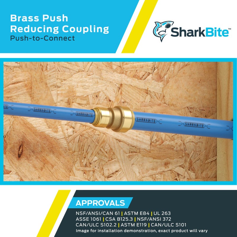 SharkBite 1-1/2 Inch x 1 Inch Reducing Coupling, Push to Connect Brass Plumbing Fitting, PEX Pipe, Copper, CPVC, PE-RT, HDPE, UXL014128 - Image 5